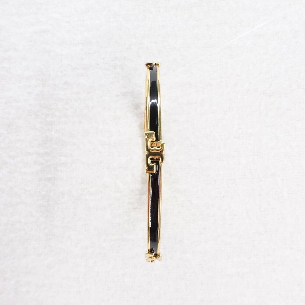 Tory Burch Serif-T Enameled Stackable Bracelet Black OS - Picture 9 of 12